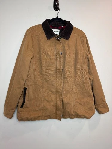 ORVIS Flannel Lined Saddle Brown Corduroy Trim Barn Jacket LARGE WORKWEAR video thumbnail