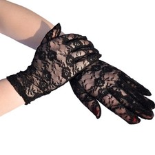 For Womens UV Protection Gloves with Lace Trim for Driving Outdoor Use