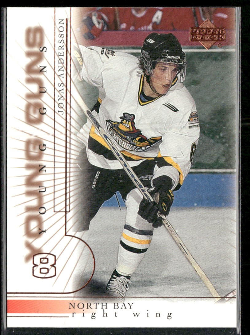 2000-01 Upper Deck Jonas Andersson Young Guns RC #202 North Bay Centennials