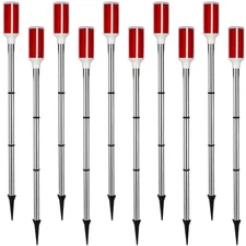 10PCS Solar Powered Driveway Markers Reflective Driveway Markers Red Landscape