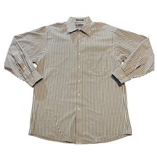 Chaps Mens Wrinkle Free Striped Dress Shirt Medium 15 15 1/2 Neck 32 33 Sleeve