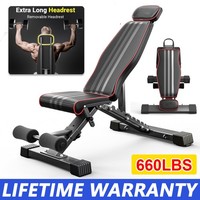 Weight Bench Adjustable Foldable Strength Training Full Body Workout Incline Gym