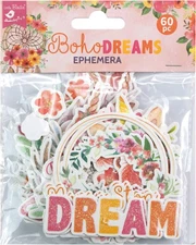 Little Birdie Ephemera Elements 60/Pkg-Boho Dreams - 6 Pack