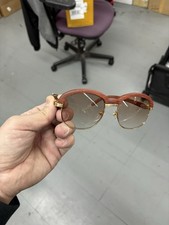 DEFECTIVE Cartier Woods Vintage Sunglasses C Decor Hennessy Lenses Made G3D