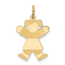 14k Yellow Gold Kid Charm Pendant