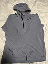 NIKE ZIP UP DRI FIT JACKET GREY SIZE L    