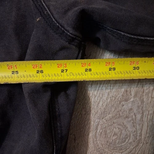Walls Hooded Work Jacket Full Zip Black Thrashed Distressed Sun Faded XL image 8