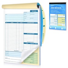 Large Job Work Order Forms, Job Invoice Forms/Receipt Book with Carbonless Co...