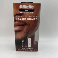 Gillette Men's Skinguard 5 Piece Set with 1 Razor, 3 Cartridges & 6oz Shave Gel