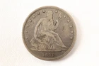 NobleSpirit (TM) Lovely 1839 Drapery Seated Liberty Half Dollar 50c VG +  / Fine