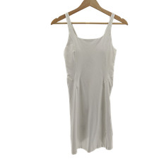 Quince Women Power-Up Square Neck Dress Classic White Basic Sleeved S