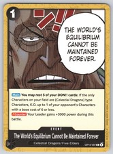 OP-13 The World's Equilibrium Cannot Be Maintained Forever C Carrying On His Wil