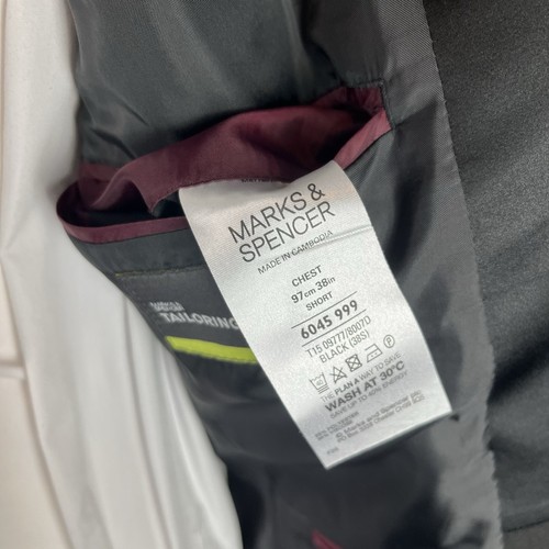 Marks and Spencer Tuxedo Dinner Suit 2 Piece Men's 38S Black 32W 29L Trousers - Picture 14 of 23