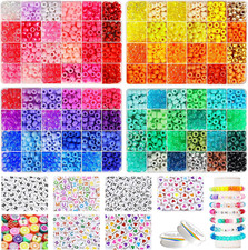 96 Colors Pony Beads for Bracelet Making Kit, Rainbow Kandi Beads Bulk Hair Bead