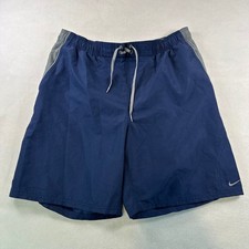 Nike Mens Swim Trunks Navy Blue Grey Mesh Lined Board Shorts Size Medium