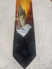 Men’s Praying Hands Tie Funeral Religious Prayer Clergy Necktie -Steven Harris