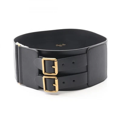 Dior Vintage Women’s Black Leather Belt Size 38 Vintage DIOR Vintage Reversible Belt Black Brown Leather Two  main image 4