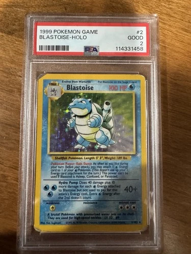 Pokémon TCG Blastoise Base Set Holo Rare 2/102 PSA 2 1999 English