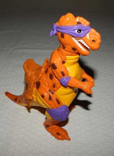 Vintage TMNT Dino Trippy Cave Turtle Don Tyrannosaurus Figure with Saddle ~ 1993