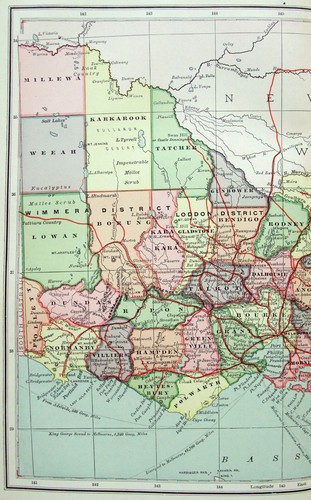 Victoria, Australia - Original 1903 Map by Dodd Mead & Company. Antique - Picture 2 of 3