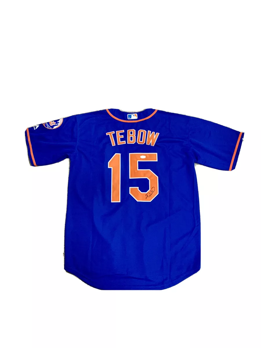 Tim Tebow Signed New York Mets (Away Blue) Jersey JSA