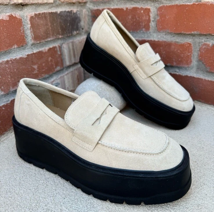 Mocasín Free People Nico plataforma capuchino gamuza sin cordones EE. UU. 9-9,5 venta al por menor $158