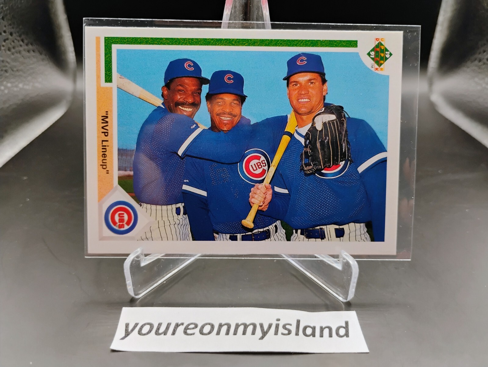 1991 Upper Deck #725 Ryne Sandberg, George Bell, Andre Dawson