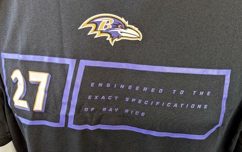 Camisa Negra Nike Dri-Fit Para Hombre Baltimore Ravens Ray Rice Ingeniería NFL - Imagen 2 de 3