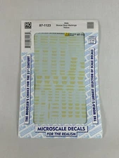 HO Microscale Data Box Car Door Markings Yellow 87-1123