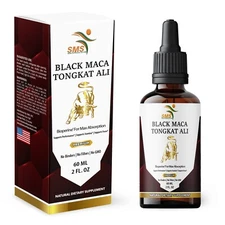 Black Maca Tongkat AI Extract Organic Non GMO Tincture Liquid Herbal Drops 2 Fl