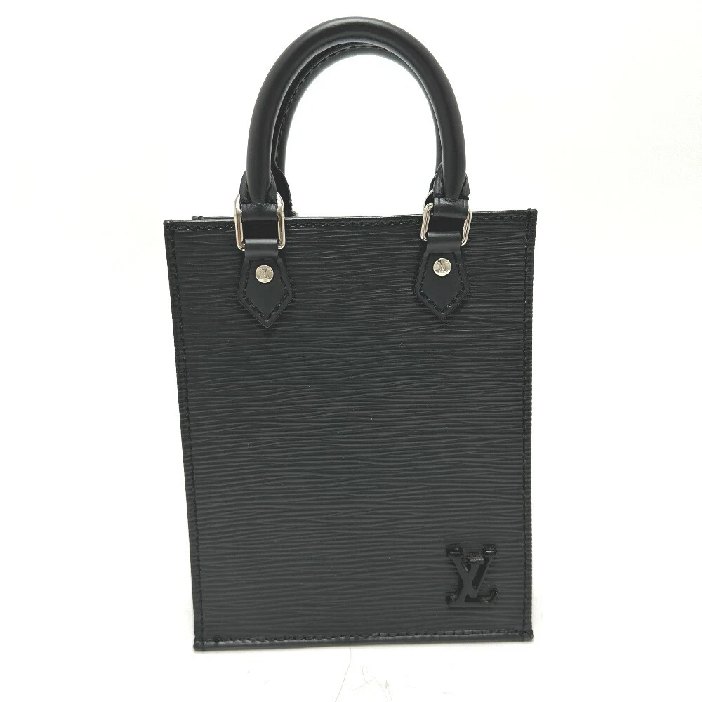 Louis Vuitton Petit Sac Plat Epi Leather Crossbody Bag Black