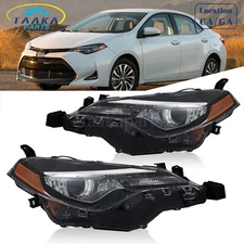 For 2017 2018 2019 Toyota Corolla LE CE Headlight Assembly w/ LED New Set LH+RH
