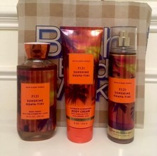 Bath Body Works Fiji Sunshine Guava-Tini 3 Piece Set Mist Body Cream Body Wash