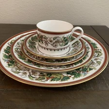 Christmas Rose by Spode Fine Bone China, individual 5 pc. Place Setting, England