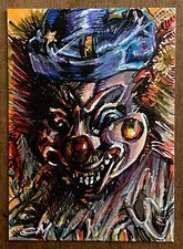 Poltergeist Clown Doll Psc 1/1 Hand Drawn Sketch Card By Cj Morris Aceo