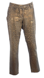 Jean Droit Vintage Roberto Cavalli - Imprimé Léopard/animalier - Taille M (29 Pouces) - Denim - Années 90 - État Excellent