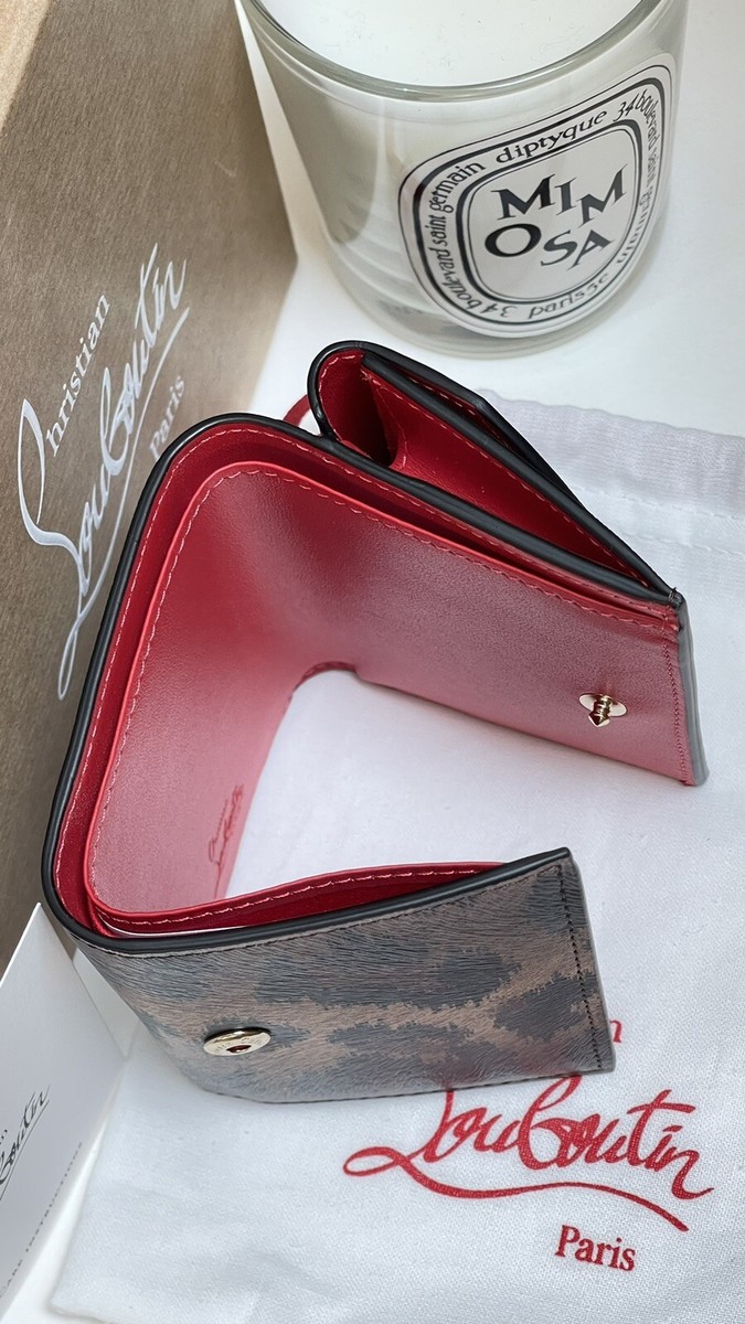 CHRISTIAN LOUBOUTIN CL debossed leopard-print leather wallet