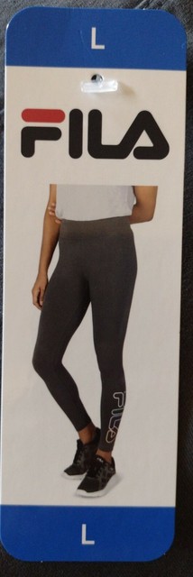 FILA Womens Cotton Leggings Ebony Large 