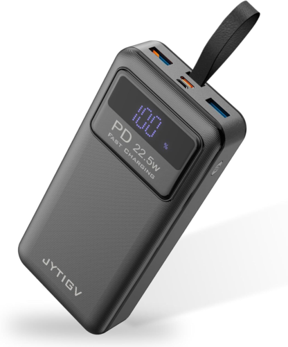 20000mAh Portable USB C Power Bank with 22.5W PD Fast Charging - Black-image