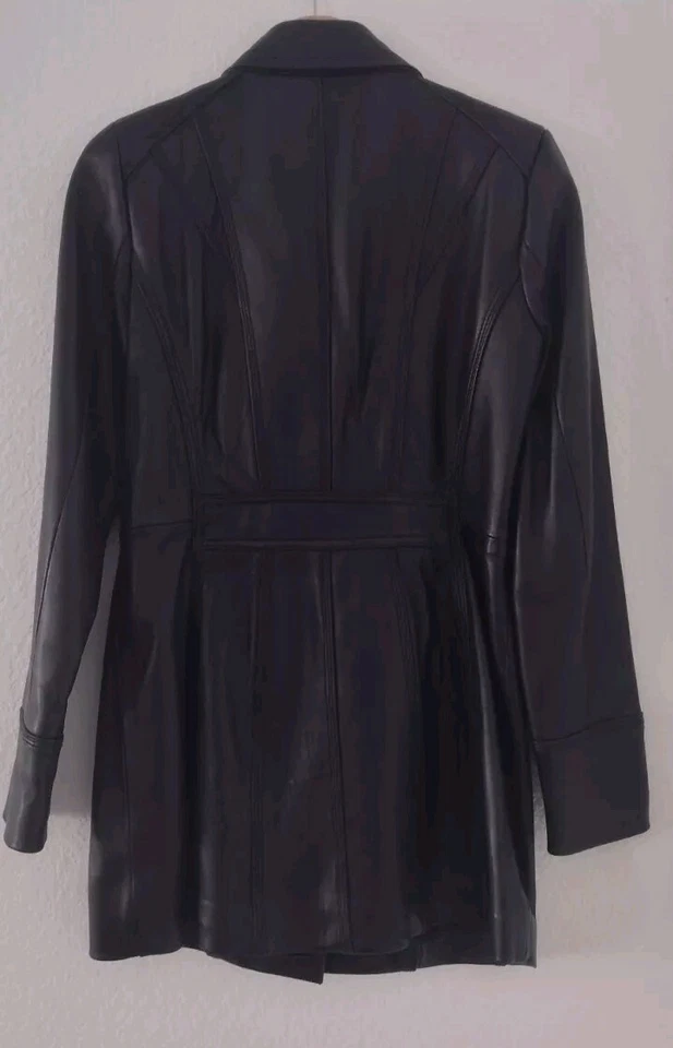 Chaqueta Blazer Jones New York Talla S Cuero Negro Cuello Largo 3 BOTONES Foto 3 de 4