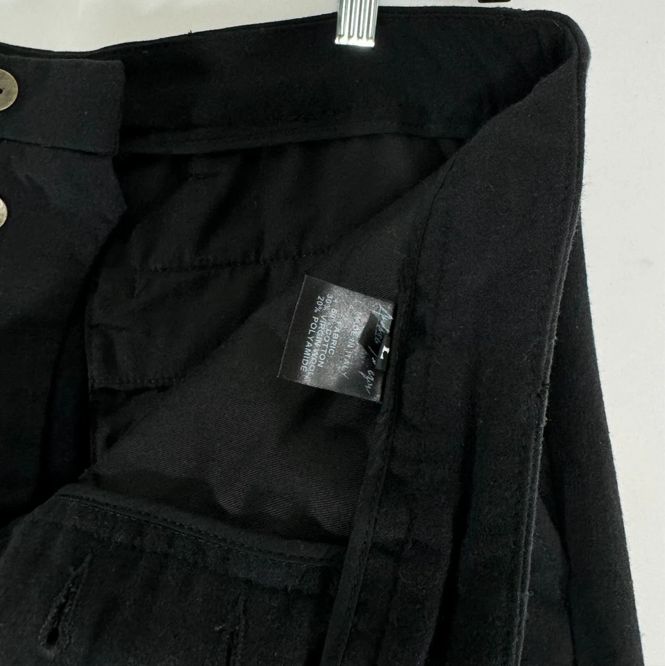 ANDREA YA'AQOV Pants Wool Blend Black Italy Made Barrel Button Fly Sweats size L - Image 4 of 4