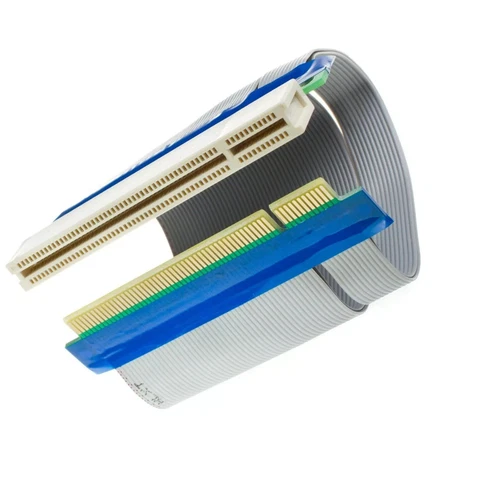 Flexible PCI Riser Slot Extender Ribbon Cable Adapter Expansion Cord