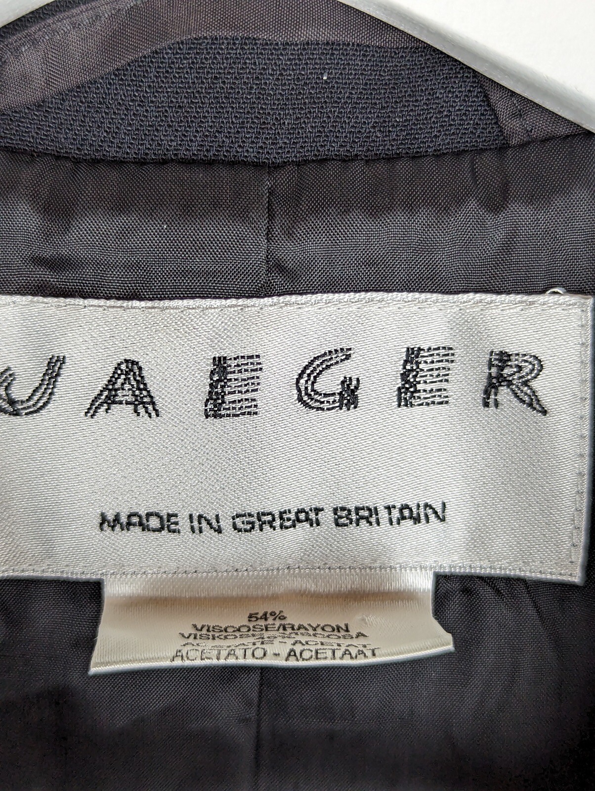 Vintage JAEGER Coat Jacket Size 10 Black Long Sleeve Blazer Made in Great Britai image 7