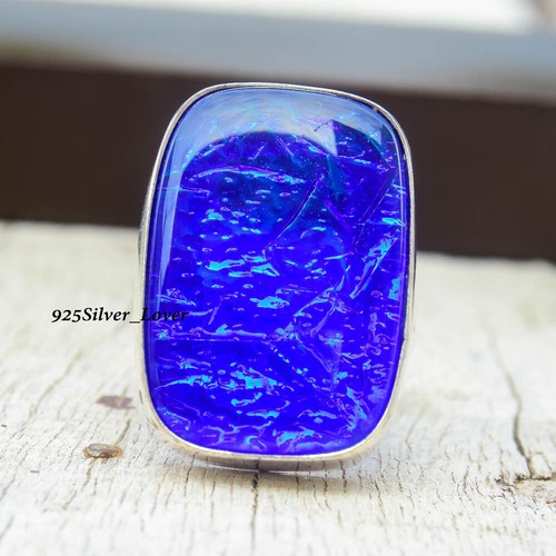 Australian Triplet Opal Gemstone 925 Sterling Silver Jewelry Women Ring KA-19 - Picture 1 of 5