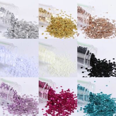 4000pcs Silver-base Sequin 2mm Flat Round Paillettes Sequins Sewing Art Nail Cra 