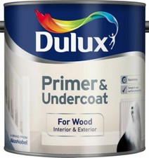 Dulux Primer & Undercoat Paint For Wood White, 3 Sizes, Free P&P Same Day DISP
