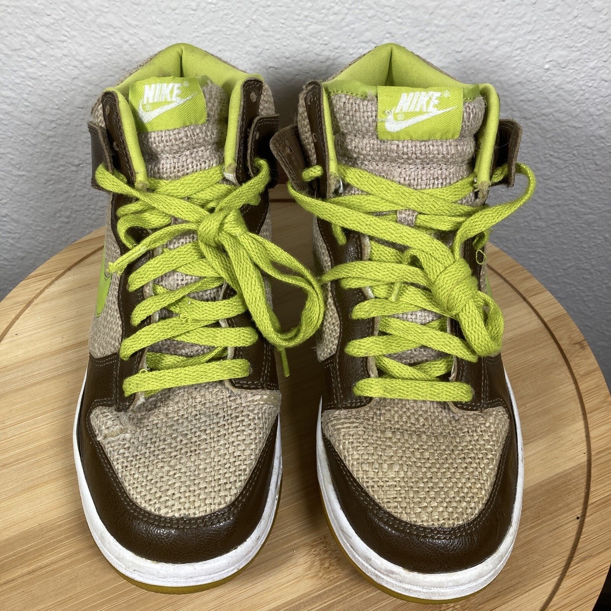 Nike Dunk Shrek GS 6.5Y 308319-231 '07 High Skateboarding Tweed