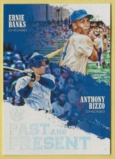 2018 Panini Diamond Kings Ernie Banks / Anthony Rizzo Past and Present Cubs PP11