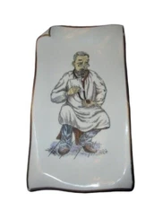 Vtg Whimsical Physician Doctor  Porcelain Andrea Sadek Platter Ashtray Dish