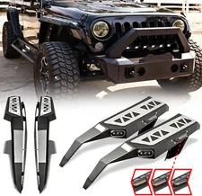 Front & Rear Fender Flares 4PC For 2007-2018 Jeep Wrangler JK Duty Texture Steel
